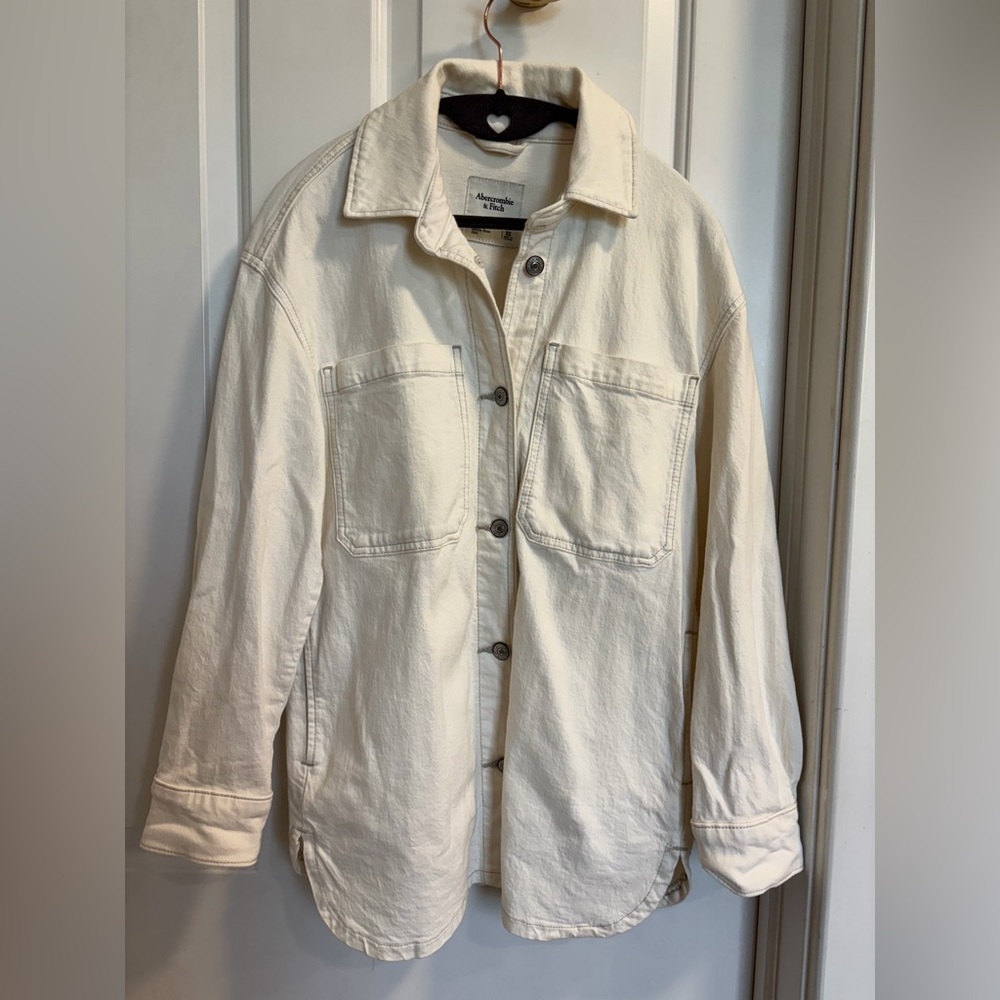 Abercrombie & Fitch Cream Shacket XS